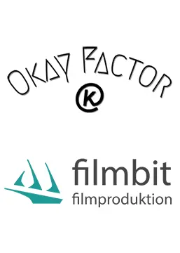 Logos der Kommunikationsagentur Okayfactor und der Filmbit Filmproduktion